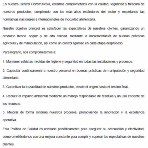 POLITICA DE CALIDAD