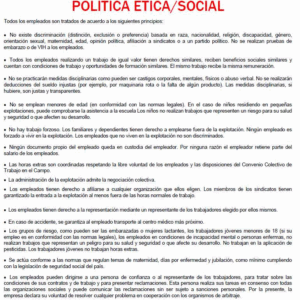 POLITICA ETICO Y SOCIAL